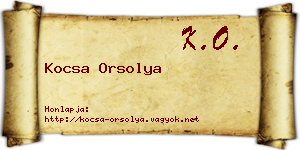 Kocsa Orsolya névjegykártya